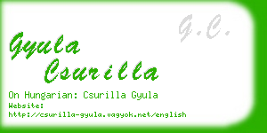 gyula csurilla business card